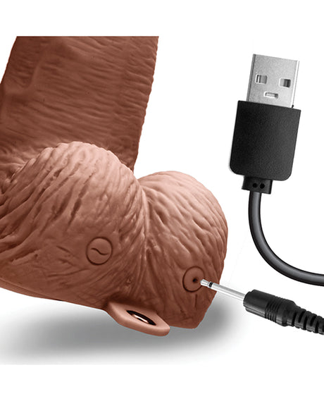 Lux Fetish 6" Rechargeable Strap On w/Balls - Brown by Lux