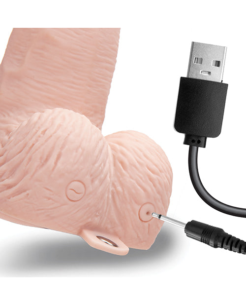 Lux Fetish 6" Rechargeable Strap On w/Balls - Ivory by Lux
