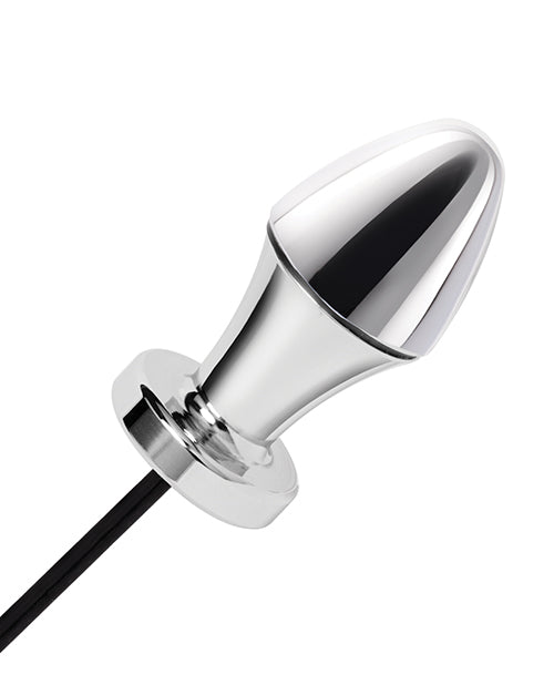 Lux Fetish Electro-Sex Metal Butt Plug with Remote & Blindfold
