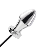 Lux Fetish Electro-Sex Metal Butt Plug with Remote & Blindfold