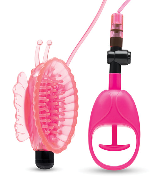 Lux Fetish Vibrating Butterfly Pump — Pink