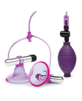 Lux Fetish Vibrating Nipple Suckers with Quick-Release, Pink/Purple