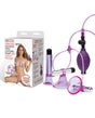 Lux Fetish Vibrating Nipple Suckers w/Clitoral Pump & Quick Release - Pink/Purple by Lux Fetish