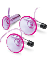Lux Fetish Vibrating Nipple Suckers with Clitoral Pump — Pink/Purple