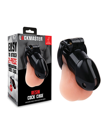 Lockmaster 4" Resin Cock Cage - Black by Lockmaster