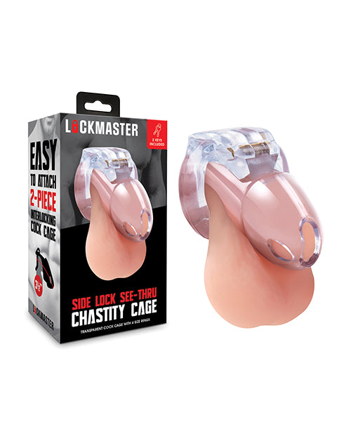 Lockmaster 3.5" Side Lock See Thru Chastity Cage - Clear by Lockmaster