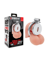 Lockmaster Stainless Steel Inverted Chastity Cage w/Cats Eye - Silver by Lockmaster