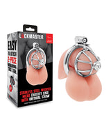 Lockmaster Stainless Steel Inverted Micro Chastity Cage w/Urethral Straw - Silver by Lockmaster