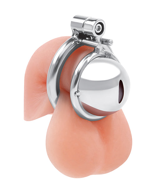 Lockmaster Stainless Steel Inverted Micro Chastity Cage - Silver by Lockmaster