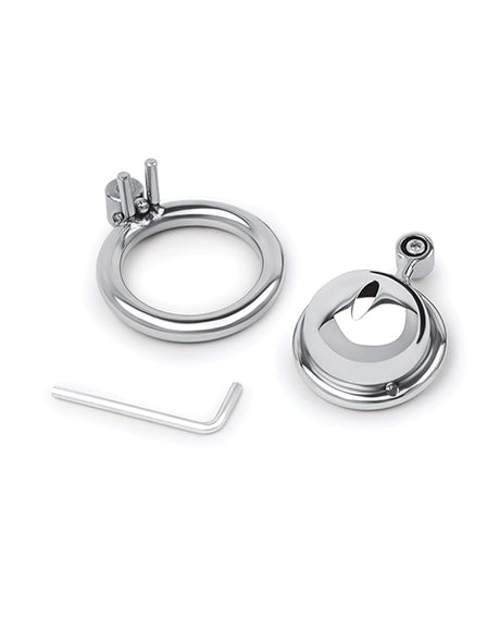 Lockmaster Stainless Steel Inverted Micro Chastity Cage - Silver by Lockmaster