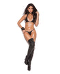 Leather Halter Top & G-String w/Nail Head Details - Black O/S by Elegant Moments