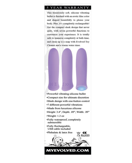 Evolved Purple Haze Rechargeable Silicone Bullet Vibrator — Purple