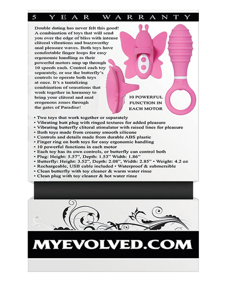 Evolved Double Date Kit - Pink Dual Vibrator Kit