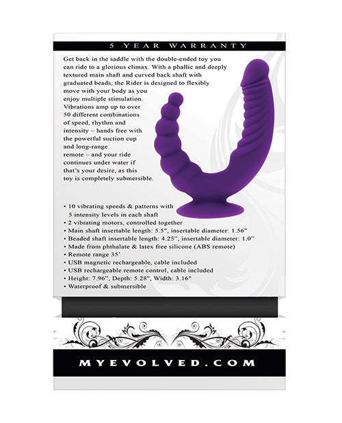 Evolved The Rider Double-Ended Anal Vibrator — Purple