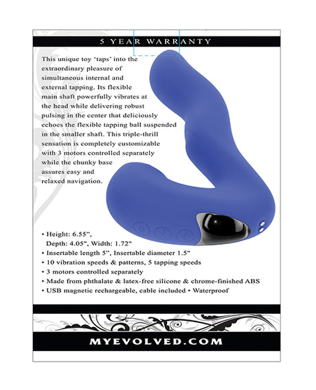 Evolved Tappity Tap Vibrator — Triple Motors, Blue
