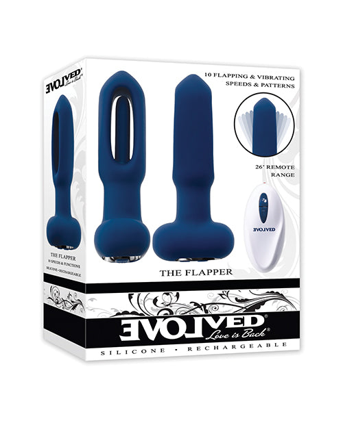 Evolved The Flapper Remote Controlled Clit Tickler & Vibrator - Blue by Evolved
