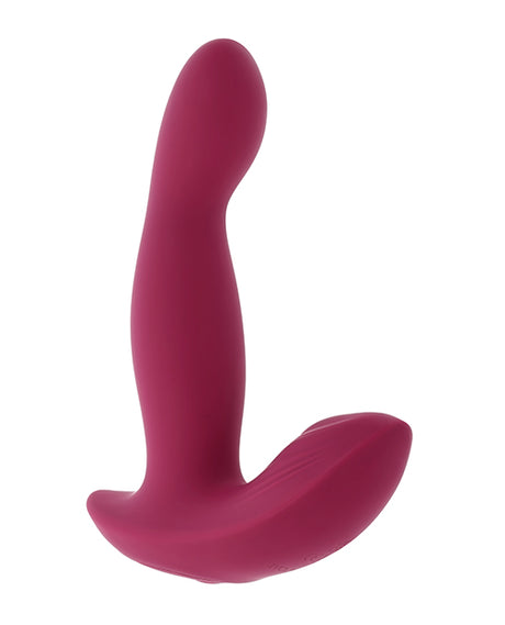 Evolved Come On Over Curved Stimulator with Remote — Burgundy