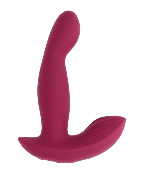 Evolved Come On Over Curved Stimulator with Remote — Burgundy