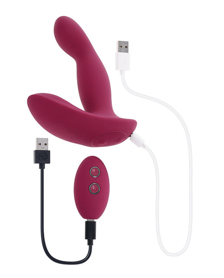 Evolved Come On Over Curved Stimulator with Remote — Burgundy