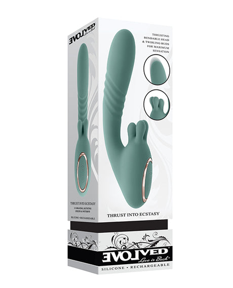 Evolved Thrust into Ecstasy Thrusting Rabbit Vibrator - Mint by Evolved