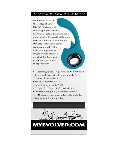 Evolved How Many Licks G-Spot Vibrator, Teal