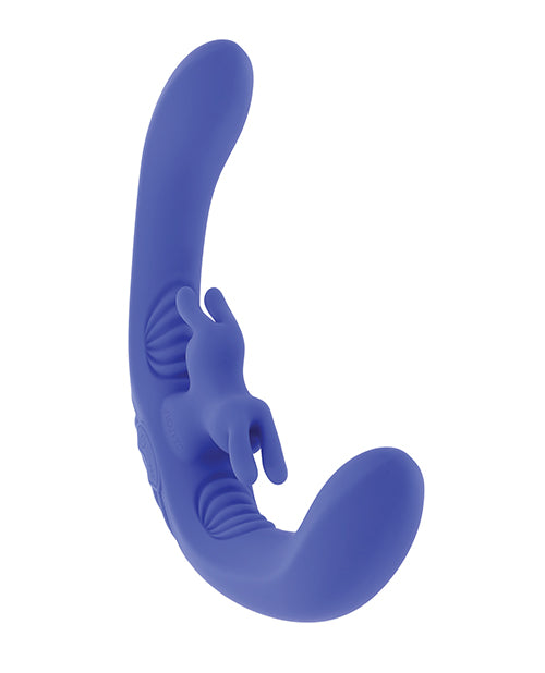 Evolved Lovebirds Curved Dual-Ended Rabbit Vibe w/Remote Control - Blue by Evolved