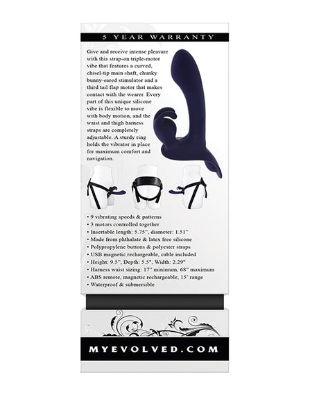 Evolved Giving Vibes Strap-On Bunny Stimulator with Remote — Purple