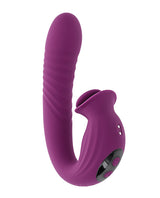 Evolved Deep Ecstasy Ribbed Thrusting Vibrator — Purple