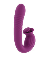 Evolved Deep Ecstasy Ribbed Thrusting Vibrator — Purple