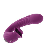 Evolved Deep Ecstasy Ribbed Thrusting Vibrator — Purple
