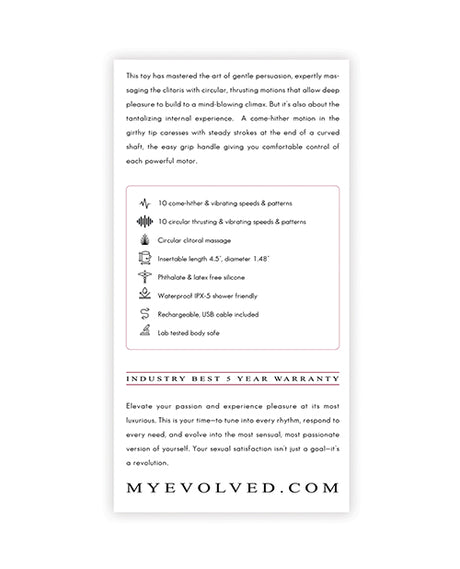 Evolved Gentle Persuasion Vibrator — Curved Burgundy Design