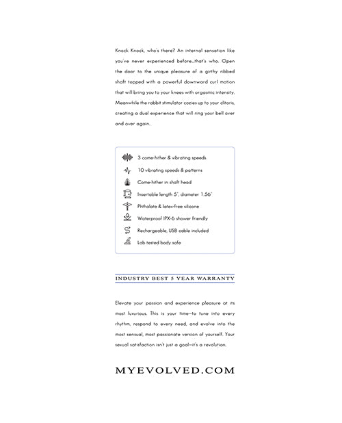 Evolved Knock Knock Blue Dual-Action Rabbit Vibrator