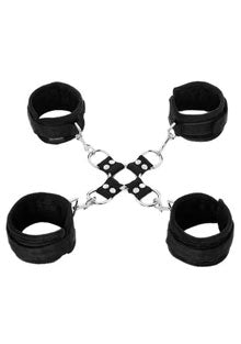 Sportsheets 5-Piece Hog Tie and Cuff Set, Black - SS325-01