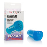 CalExotics Beaded Masturbator — Ridged TPR Sleeve with Silver Beads - SE1786123