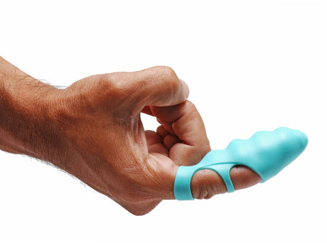 XR Brands Finger Bang-Her Finger Vibe — Teal, 3.5 in - FR-AE620