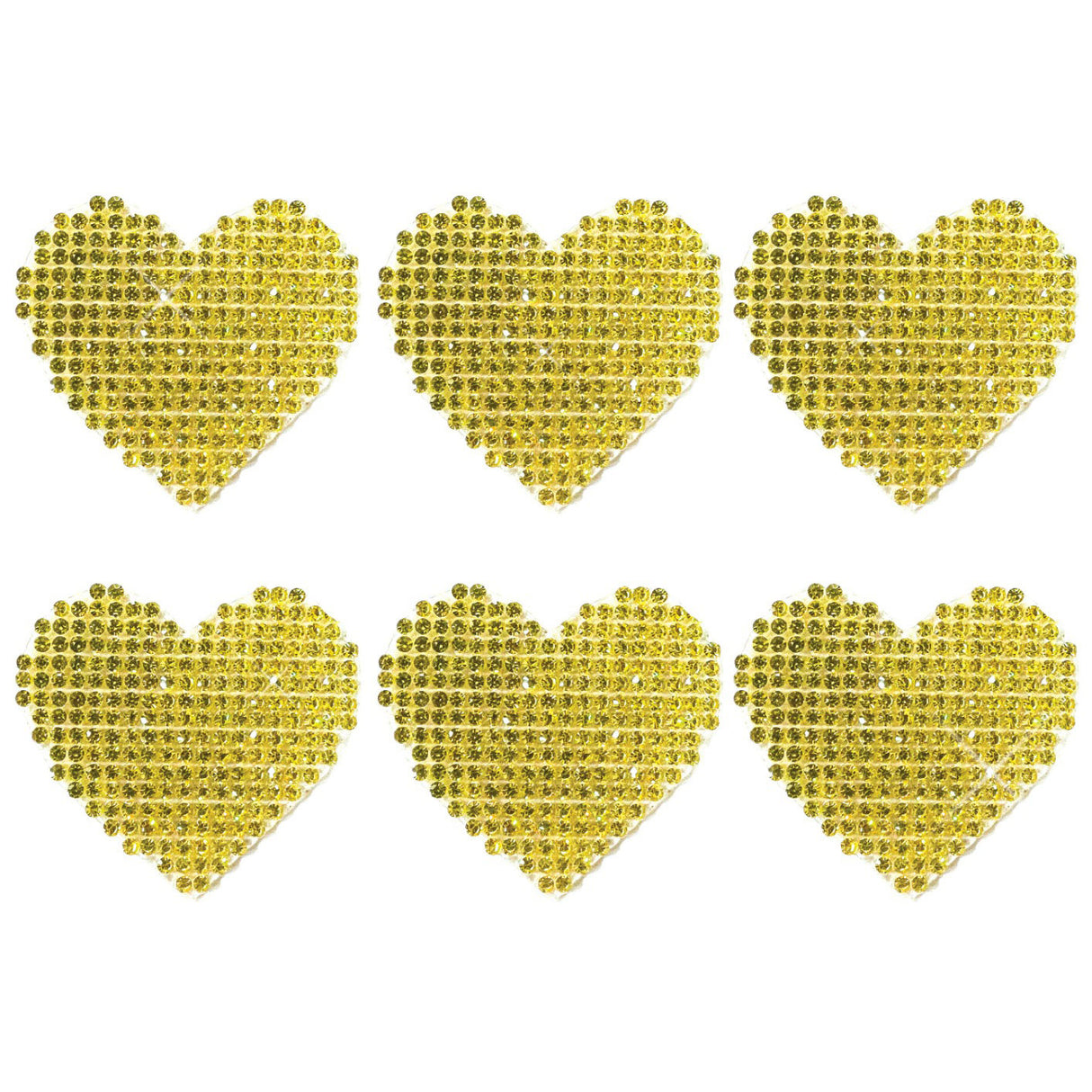 Neva Nude Gold Heart Body Stickers — 6-Pack BodiStix (1.4 x 1.5 in) - NN-GLD-RZ-HRT-BS