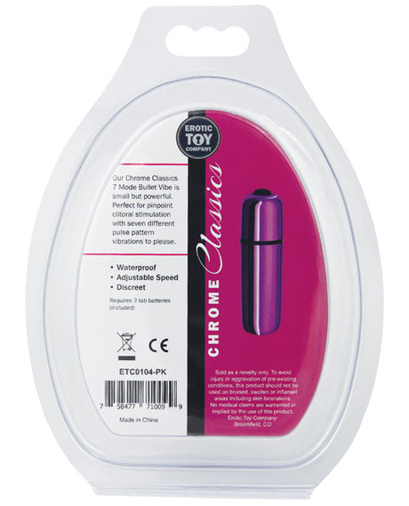 Erotic Toy Company Chrome Classics 7-Mode Bullet Vibrator — Pink