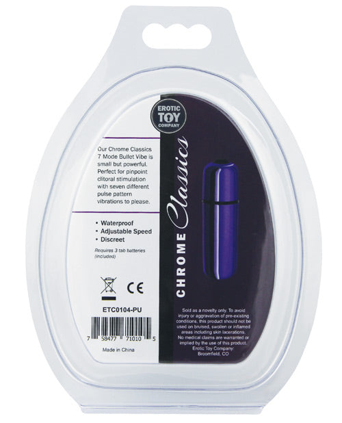 Erotic Toy Company Chrome Classics 7-Mode Bullet Vibrator — Purple