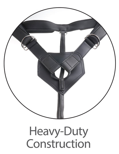 King Cock Strap-on Harness With 7" Two Cocks One Hole - Tan by Pipedream