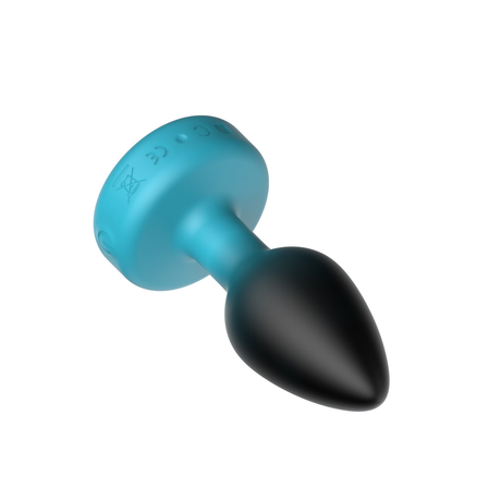 Viben Eluxe Vibrating Anal Plug — Medium Blue Ombre, Clear Gem & Remote - VB-CC9157