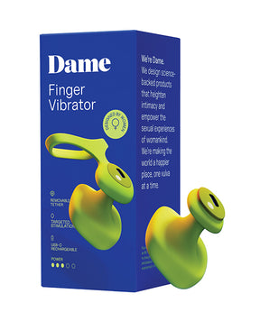 Dame Fin 2.0 Finger Vibrator - Citrus by Dame