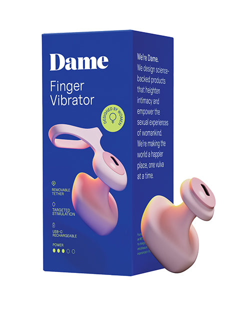 Dame Fin 2.0 Finger Vibrator - Quartz by Dame