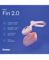 Dame Fin 2.0 Finger Vibrator - Quartz by Dame