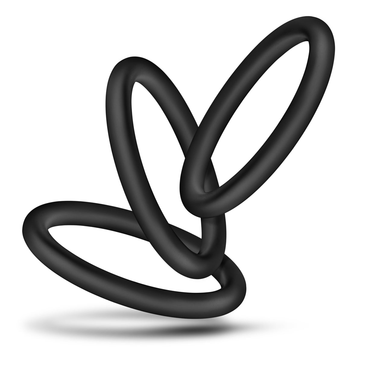 Blush Performance Pure Silicone Cock Rings — 3 Pack, Large, Black - BL-72815