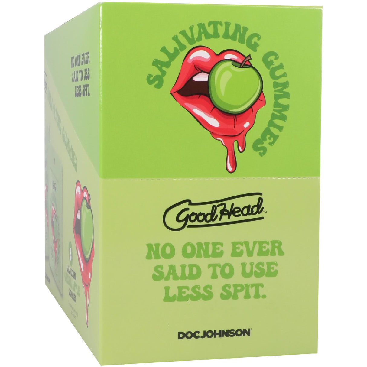 Goodhead Salivating Gummies — Green Apple, 24‑Pack Display (3 per pouch) by Doc Johnson - DJ1387-53-BX