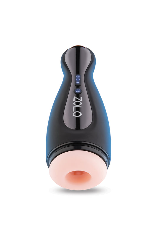 XGEN Zolo Blowpin Masturbation Sleeve — Body-Safe Silicone, 25.4 cm, Black - X-ZO-6075