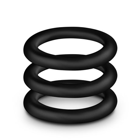 Blush Performance Pure Silicone Cock Rings, Small 3-Pack — Black - BL-70815