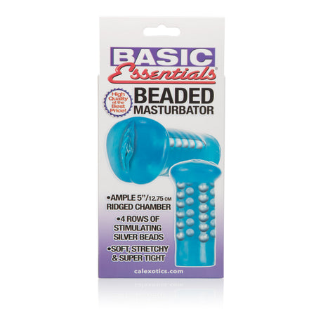 CalExotics Beaded Masturbator — Ridged TPR Sleeve with Silver Beads - SE1786123