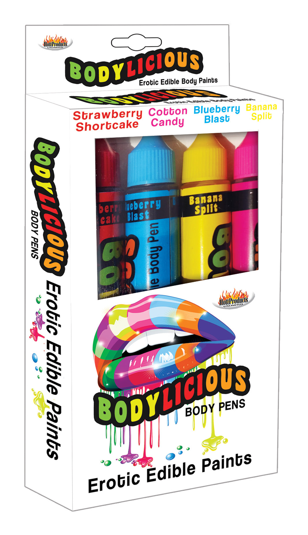 Hott Products Bodylicious Edible Body Pens, 4-Pack — Assorted Flavors - HTP3043