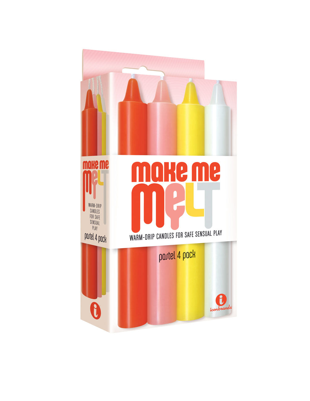 Icon Brands Make Me Melt Warm-Drip Candles, 4-Pack (Pastel) - ICB2327-2